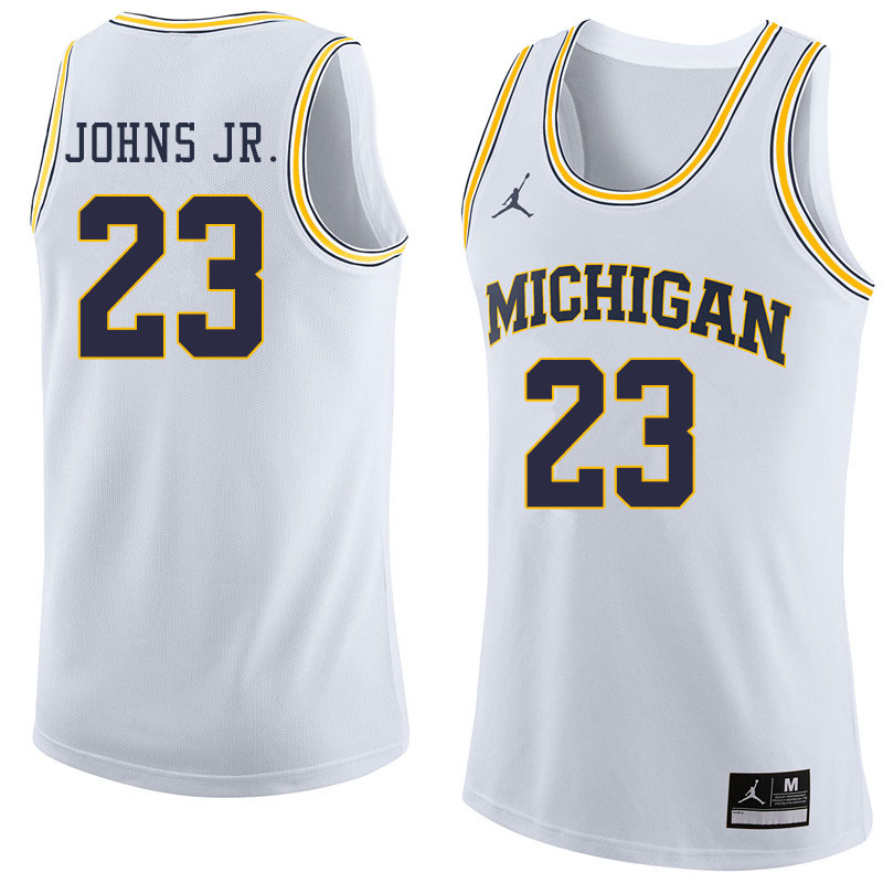 Jordan Brand Men #23 Brandon Johns Jr. Michigan Wolverines College Basketball Jerseys Sale-White